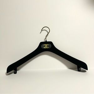CHANEL, Hanger, Coat/Jacket/Suit, Black Velvet, Gold CC Logo, Dress Loop Hooks